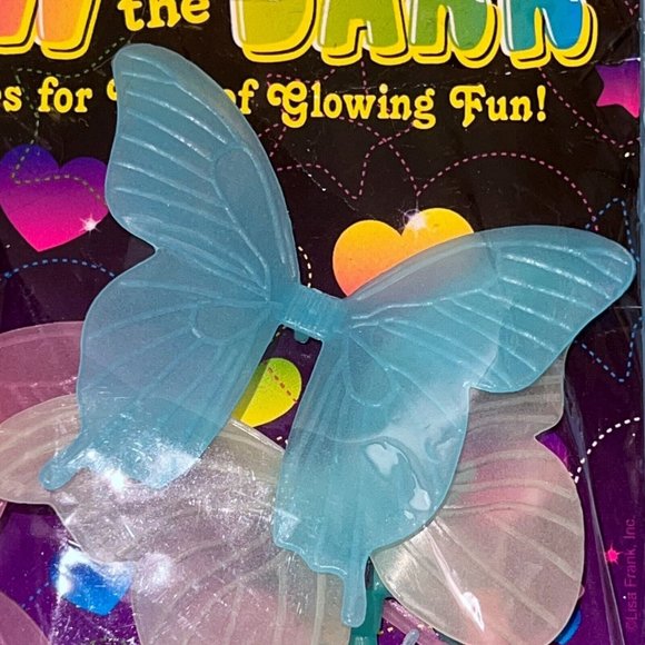 Lisa Frank Glow In The Dark Plastic Butterfly Shapes Room Decor Pack Unused Vtg - Picture 4 of 9